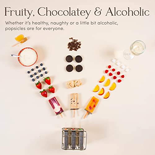 Stainless Steel Popsicle Maker. Kids Easy Popsicles Molds Set. 6 BPA Free Square Edge Popsicle Molds + Ice Pop Mold Tray & Leak-Proof Silicone Seals. Fast Freezing Ice Cream Popcical Makers by Kitzini