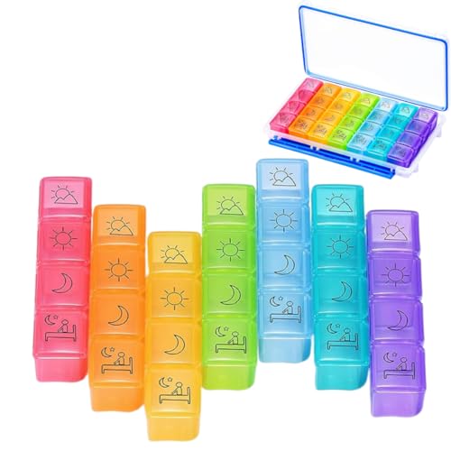 Porta Comprimidos Semanal Grande, Organizador de Remedios, Caixa Organizadora de Pílulas com Estojo, Porta Medicamentos Viagem Destacável | Premium InoVibes