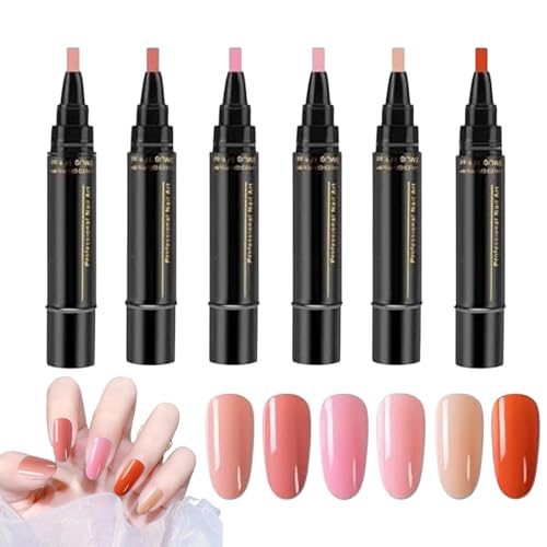 Stylos pour vernis à ongles gel,stylos pour vernis à ongles pour ongles | Kit de vernis à ongles à séchage rapide 6 couleurs - Aucun stylo de vernis à...
