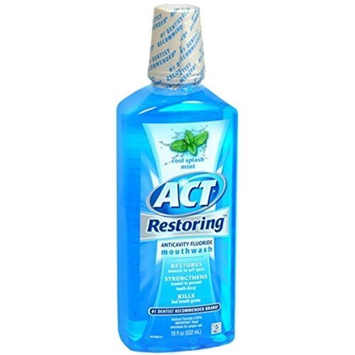 Act Restoring Anticavity Fluoride Mouthwash Cool Mint 18 Oz (Pack Of 5)