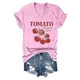 Tomato Pomodoro Shirt Vintage Botanical Tomato V-Neck Shirt for Women