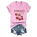 Tomato Pomodoro Shirt Vintage Botanical Tomato V-Neck Shirt for Women