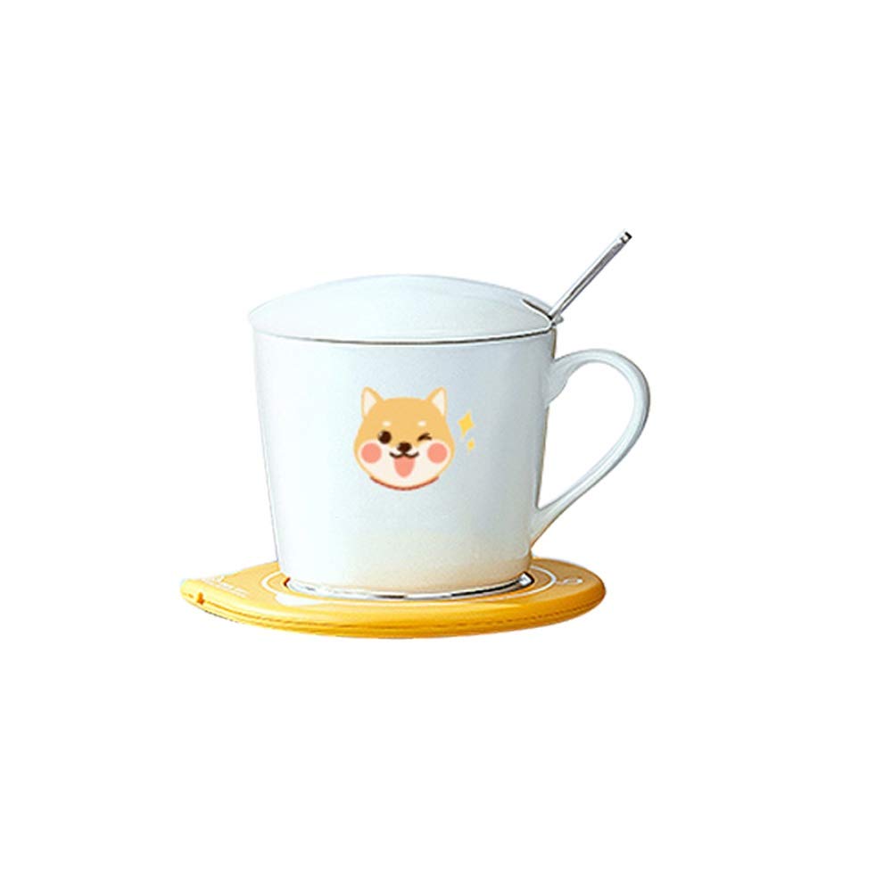 L-entcy 12 Oz 350 Ml Environmentally Friendly Reusable Coffee Cup Portable Coffee Cup With Coaster USB Charging Cable 55 Degree Heater Constant Temperature Warm Coaster Portable (Color : Sky blue 2)