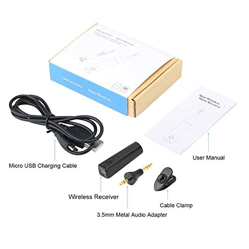 Sunbaca Mini receptor de áudio de música sem fio BT 5.0 Adaptador 3,5 mm AUX Jack estéreo de música