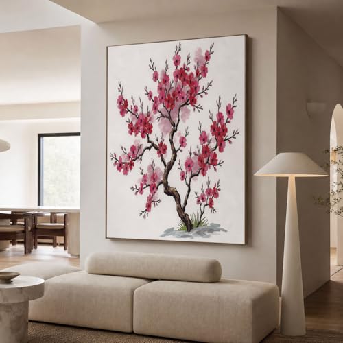 Tableau decor murale grand format impression toile prunier en fleurs - 3
