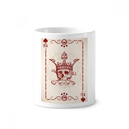 Cadeau poker original tasse blanche squelette rouge de 350ml pour joueur de cartes