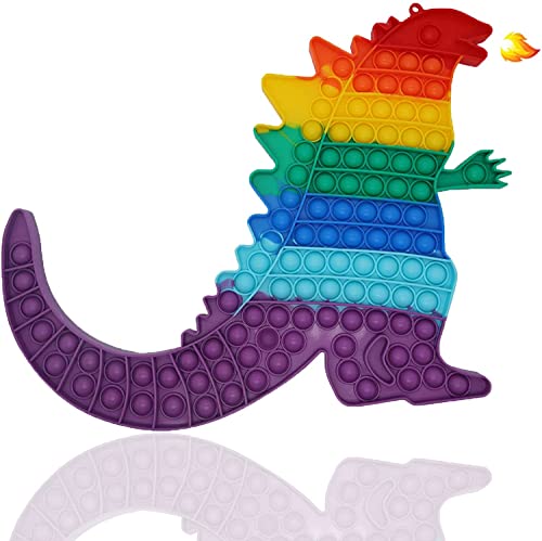 プッシュポップBaladais ストレス解消グッズ スクイーズ玩具 プッシュポップバブル フィジェットおもちゃ インテリジェンス発展 知育おもちゃ 洗える可能 ボードゲーム 子供 大人兼用 カラフル プレゼント (恐竜2)