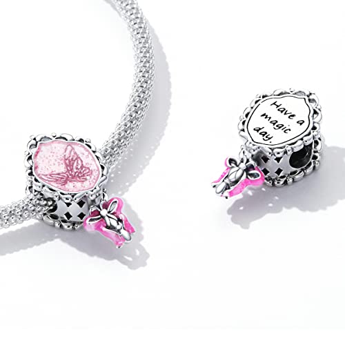 Castillo de princesa de plata 925 y cuentas de corazón compatibles con pulseras europeas 7