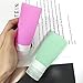 3PCS 2OZ Soft Pink Silicone Travel Bottles Refillable Squeeze Tube Cosmetic Containers Leak-proof Toiletries Sample Vials for Toothpaste Facial Gel 60ml