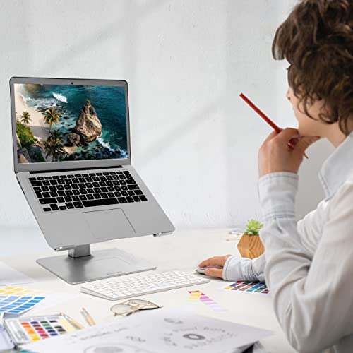 Adjustable Laptop Stand For Desk – Adjustable Height Adjustable Angle Laptop Riser Computer Stand For Desk - Aluminium Metal Laptop Holder - 11” To 17” Inch Mac Macbook Pro Air Dell Hp - Silver #TOP7