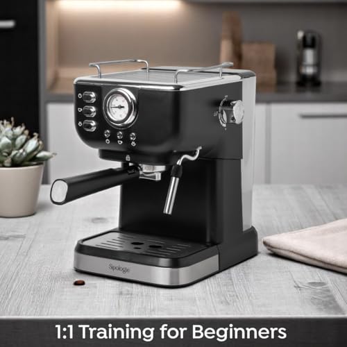 Image of Sipologie Cafe Maestro Espresso Machine, Coffee Maker for Home & Office | Frother Wand for Cappuccino, Latte & Espresso | Stainless Steel, Easy to Use & Clean