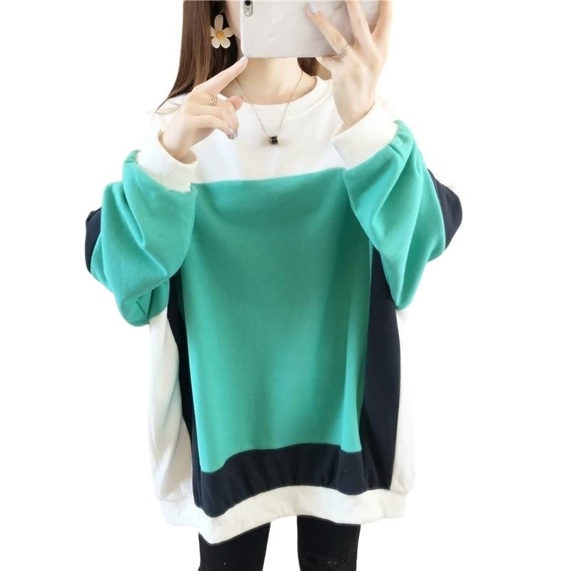 TKSYSHoodie Women Hoodies for Women Sweatshirt for Women - Women's Loose Large Size Thin Pullover Sweater (Color : Green, Size : X-Large)