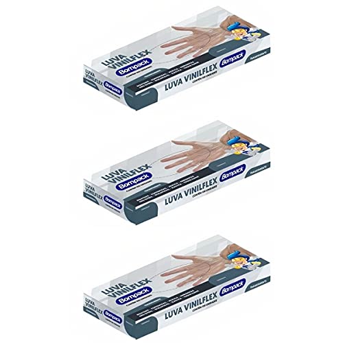 Luvas descartaveis Vinilflex transparente c/3x100 unidades (P)