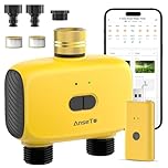 AnseTo WLAN Bewässerungscomputer mit 2 Ausgängen Programmierbare für Garten,Rasen,Automatische Zeitgesteuerte Bewässerung Smart Bewässerungssystem mit WiFi-Hub-Fernbedienung,Regenverzögerung
