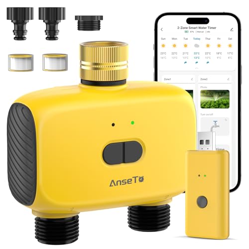 AnseTo Programador Riego WiFi para Jardines,Terrazas,Césped y Zonas...