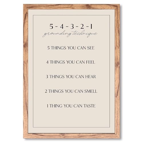 Framed 5-4-3-2-1 Grounding Technique Poster Canvas Print Art Minimalist Aesthetic