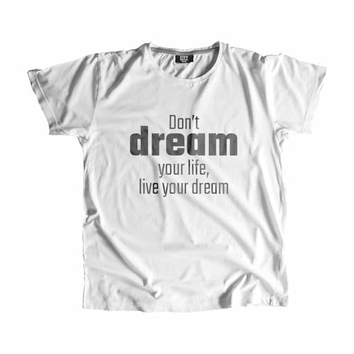 T-shirt Live Your Dream blanc mode unisexe pour homme et femme tendance