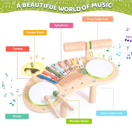 Ensemble de batterie en bois à offrir pour l'éveil musical - 6