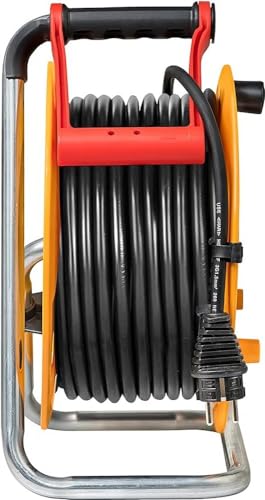 Carrete de cable Brennenstuhl de 33 metros con 4 tomas de corriente y manija cablepilot 5