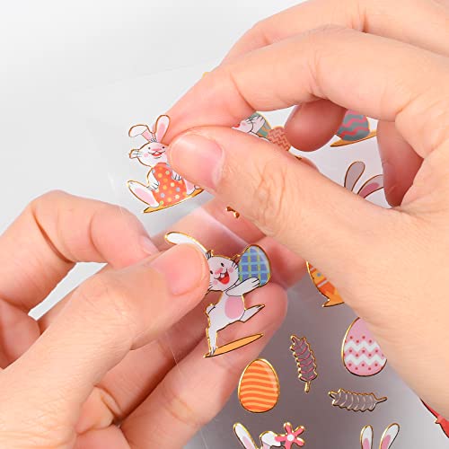Ostereier Sticker,10 Sheets Ostereier Aufkleber,Eierfarben Ostern,Osterhasen,Eierfarben Ostern Kinder,Kleine Geschenke Für Ostern