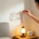 Wall Mounted Sunglass Holder Glasses Organizer, Clear Adhesive Eyeglass Display Stand for Bedside Bathroom Office, No Drill Sunglasses Storage Rack, Reading Glasses Case, 1 Pack