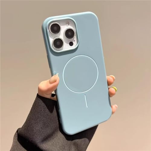 Coque magnétique iPhone 13 Pro silicone bleu brillant pour éviter les rayures