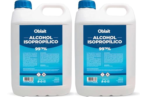 Alcohol Isopropílico 99,9% Puro 10L | Isopropanol 2 x 5L | Limpieza de Componentes Electrónicos, Limpia Contactos, Objetivos, Pantallas, Superficies | Isopropyl Alcohol Limpieza