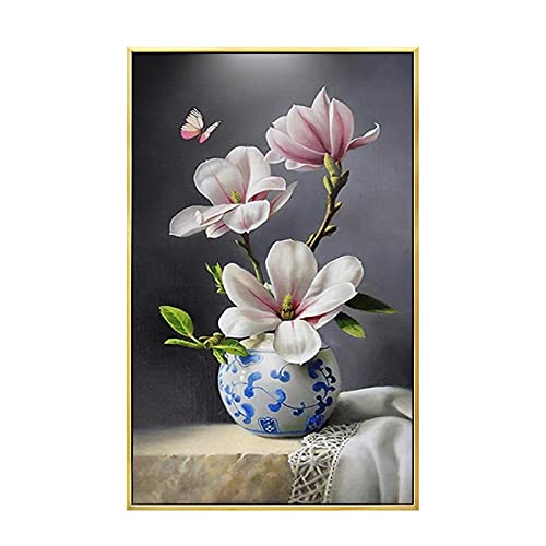 Diamond painting magnolia 70x120cm kit broderie diamant complet strass salon