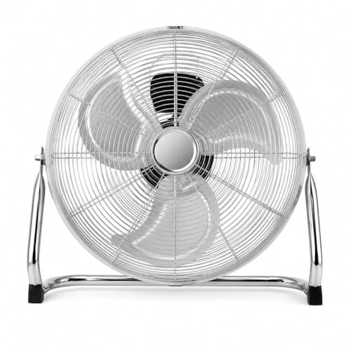 Ventilador de Piso Metálico 130W, Ventilador Industrial de 20 Pulgadas con 3 Aspas de Aluminio, 3 Velocidades, Rejilla Metálica de Seguridad, Ventilador Potente para Hogar, Oficina, Taller, Garaje