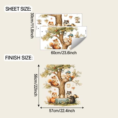 Vinilo Decorativo Achang Ardilla y Mapache para Pared miniatura 2