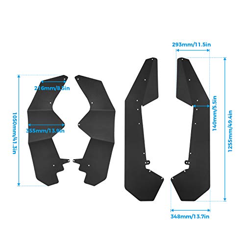 KEMIMOTO XL Fender Flares Compatible with Polaris RZR PRO XP/XP4 2020-2024, PRO R/Turbo R 4 2022-2024, 4PCS Front & Rear Splash Proof Mud Guards UTV Accessories by KEMIMOTO - Image 5