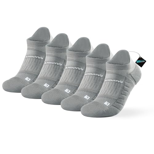Rahhint Coolmax Kurze Laufsocken für Damen und Herren 5 Paar Kompressionssocken Wandersocken Sportsocken Anti Blasen Atmungsaktiv und Schweißableitend 35-38,39-42