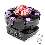 Cabeza Movil LED 150W con Mando a Distancia, 25CH Luz Discoteca RGBW Beam Focos Movil de iluminación para Fiestas DJ, Bares, Clubes