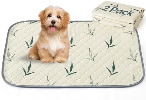 Washable Pee Pads for Dogs, 2 Pack 18″x24″ Reusable Puppy Pads, Super Absorbent Dog Pee Pads, Non Slip Pet Training Pads, Waterproof Whelping Pads