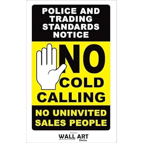 WALL ART DESIRE No Cold Calling Door Sticker Cover