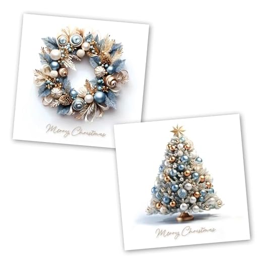 Absolutely Yours Lot de 10 cartes de Noël Charity. Chaque lot de cartes de Noël contient 2 motifs de couronne et d'arbre. Respectueux de l'environnement et fabriqué au Royaume-Uni. Verset à l'intérie