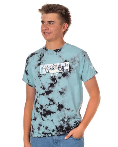 Hunter x Hunter T-Shirt Mens Killua Eyes Acid Wash Adult Short Sleeve Tee (Medium) Multicolored