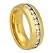 8MM Men's Titanium Ring | Wedding Bands for Him | Gold-Plated Promise Rings for Men [Size 8]
