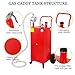 Atatod 30 Gallon Gas Caddy with Pump, Portable Gas Tank on 4 Wheels, Manual Transfer Pump for Gasoline & Diesel, Large Fuel Storage Tank for Cars, Lawn Mowers, ATVs, Boats