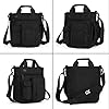 AlwaySky Nylon Crossbody Messenger Bag, Multifunctional Shoulder Bag, Laptop Bag for Men and Women Sport Travel Business (Black) #5