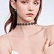 QEXUJOW Colliers in Bijouterie,6 Stück Choker-Halsketten-Set, schwarze Spitze, modischer Stretch-Samt, Damen- und Mädchen-Halskette