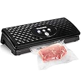 Vacuum Sealer for Food Preservation Compact Household Automatic Lower Noise Vacuum Sealing System with Starter Kit, Black (Vacuum Sealer)