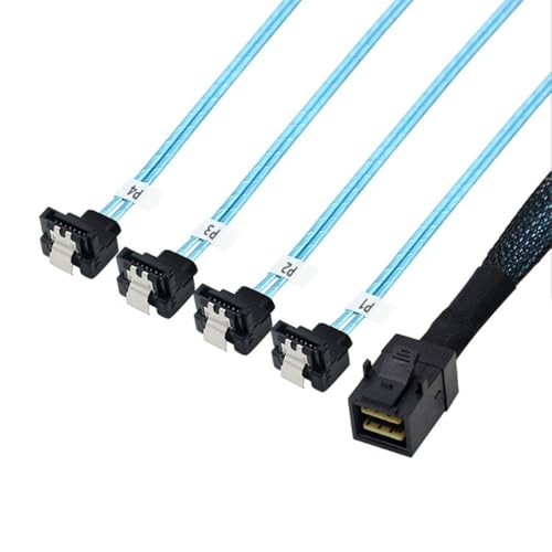 Cable Interno S-AS HD SFF-8643 a 4 SATA 7pin 0.5M miniatura 2