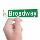 Broadway New York City Street Sign Sticker - NYC Bumper Stickers for Car, Cute New York Decals for Hydroflask Water Bottle, Statue of Liberty Manhattan Gifts for New Yorkers