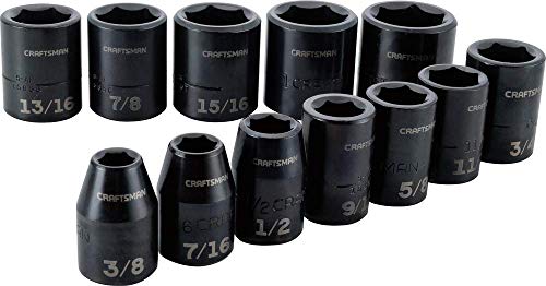 CRAFTSMAN Impact Socket Set, SAE, 1/2