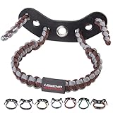 Legend 550 Paracord Bow Wrist Sling - Compound Bow Stabilizer & Hand Loop Carrier Archery Accessories - Adjustable Wrist Strap with Durable Leather Yoke, Strong Metal Grommets - Brown - Grey