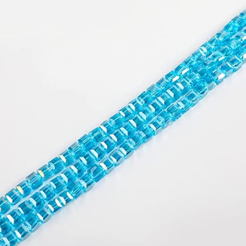 Novborcz 6mm Cube Aquamarine AB for Jewelry Making 280pcs Faceted Shape Crystal Spacer Beads Assortments Supplies Accessories for Bracelet Necklace for Wholesale Cover