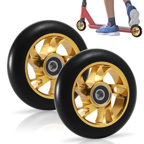 FUBESK Patinete de 120 mm con rodamientos Abec-9 silenciosos de alto rebote que absorben los golpes