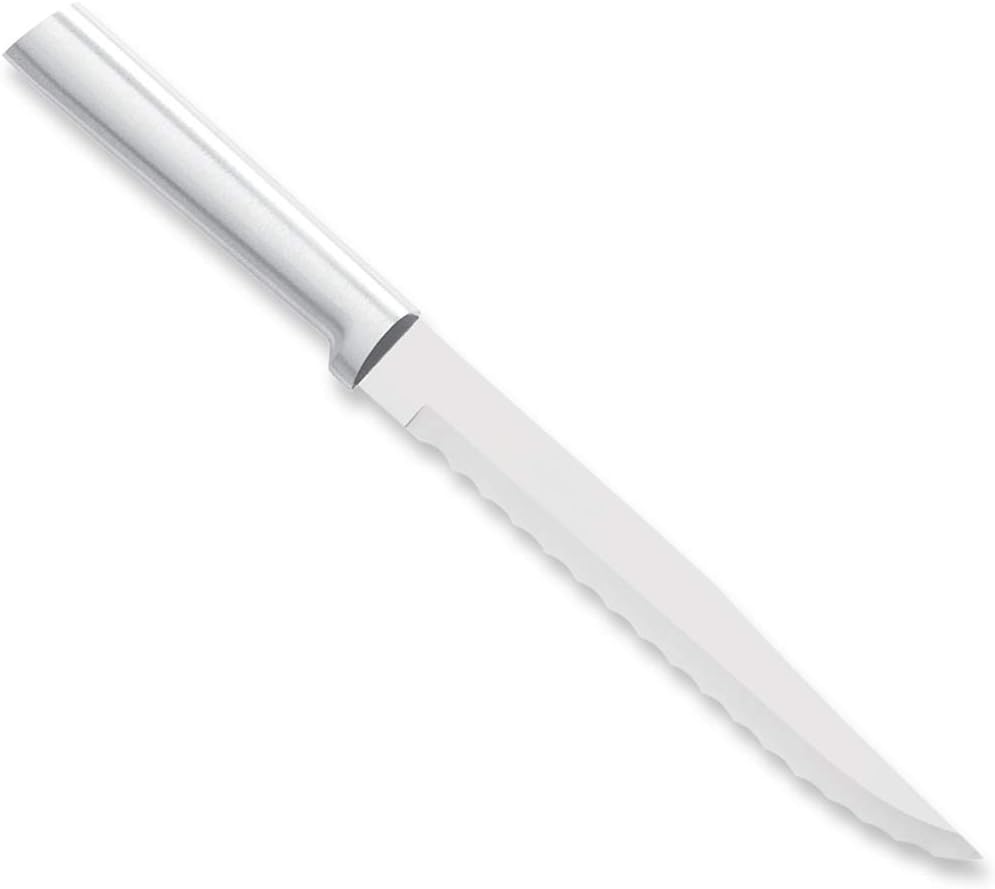 Cutlery Serrated Slicer Knife (R138), 7" Stainless Steel Serrated Blade, Silver Handle