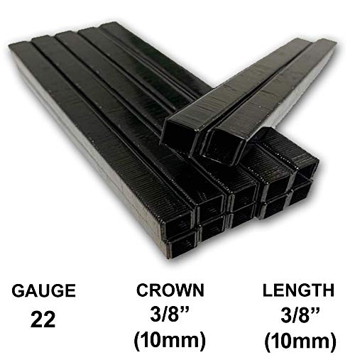 10,000 Hyper Black Staples 22 Gauge 3/8" 10Mm Crown 3/8" 10Mm Length 22Ga 10Mm Black Chisel Point Upholstery Staples #TOP1
